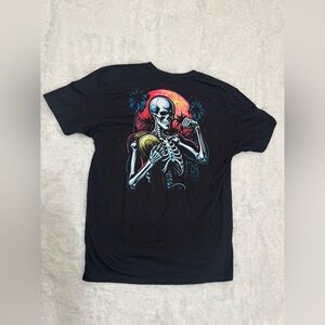New xl mens black t shirt skeleton skull rave festival raver outfit